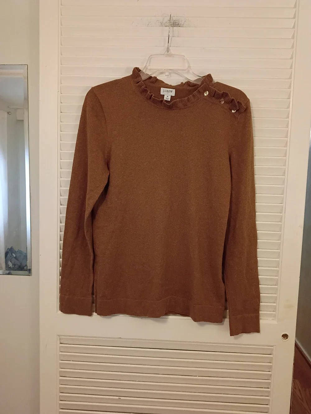 J. Crew Women's Crewneck Sweater in Warm Camel Brown